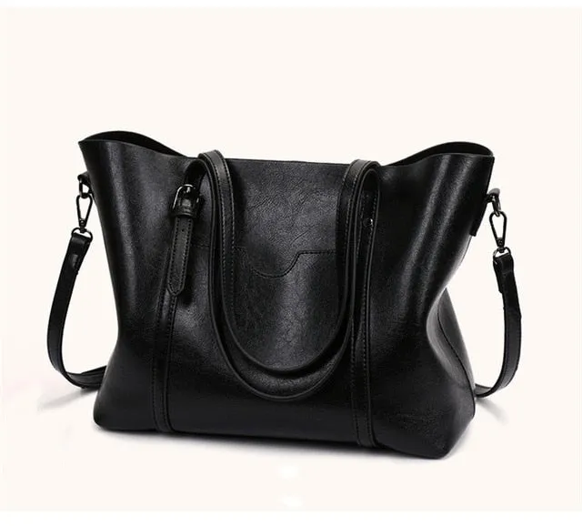 Women Bag Oil Wax Leather Handbags Luxury