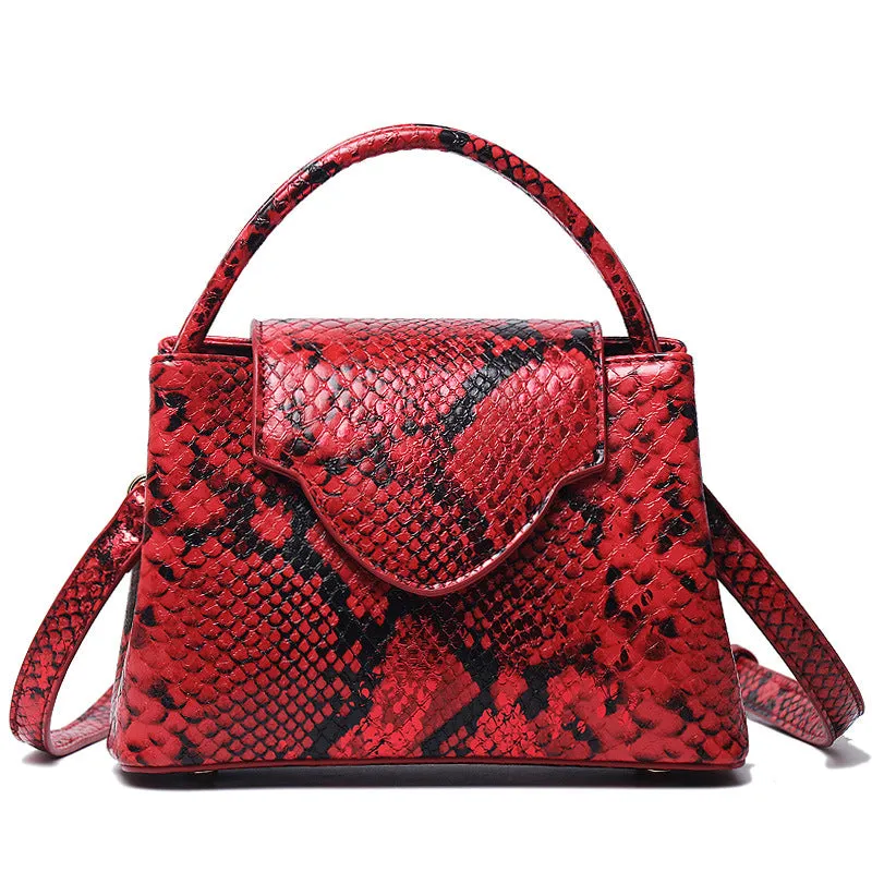 Women Bag Snake Pattern Handbag Top Product Ostrich Grain Shoulder Bag Messenger Bag