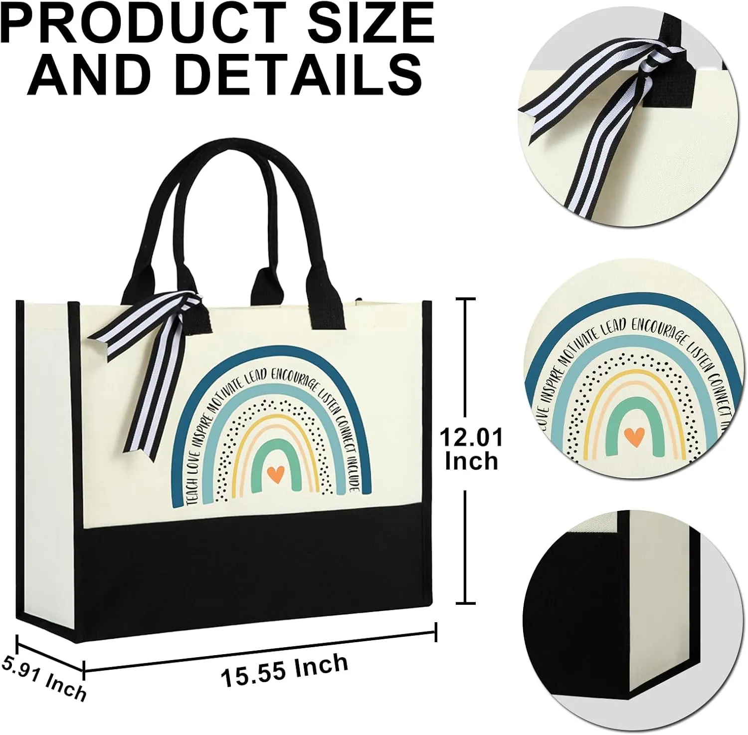 Women Canvas Tote Bag, Gifts for Her Birthday, Mother's Day, Valentine’s Day, Christmas, Thanksgiving or Retire Gifts
