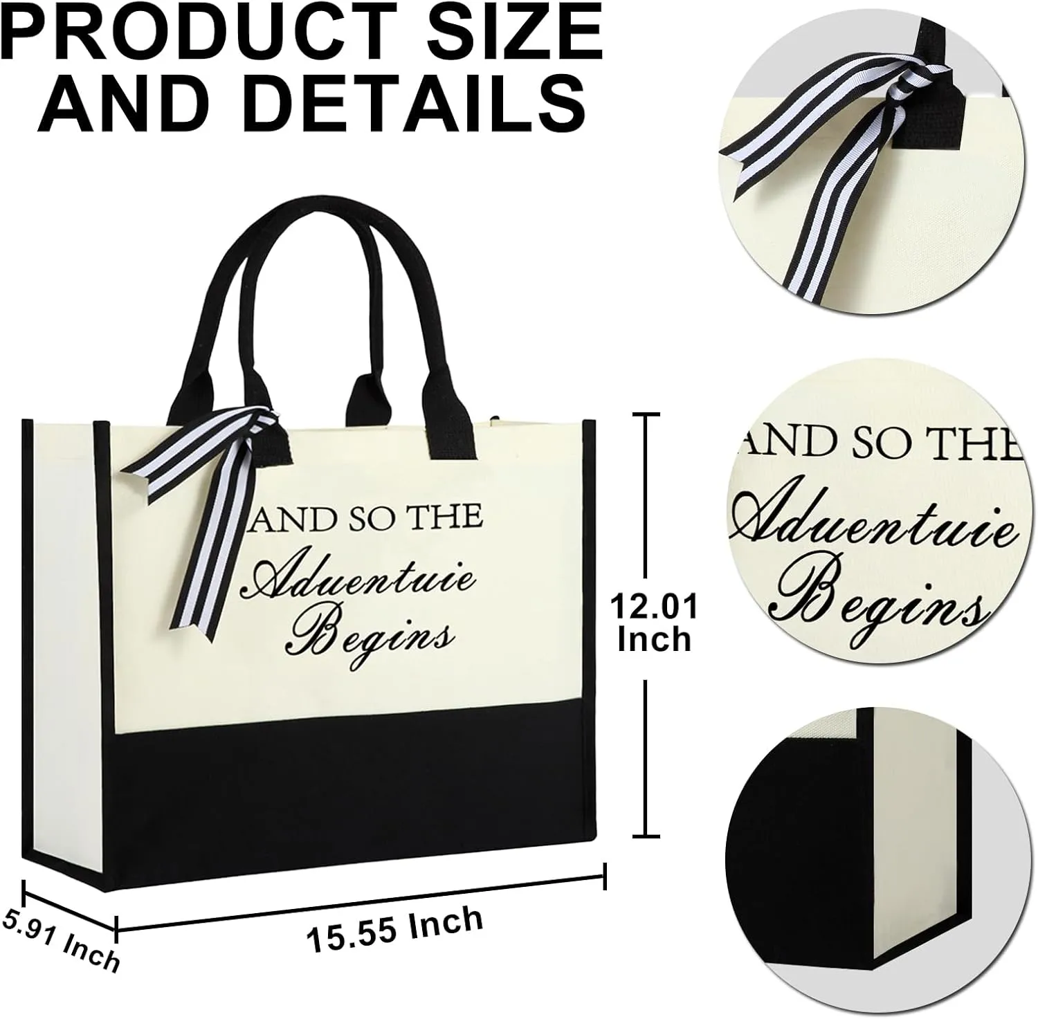 Women Canvas Tote Bag, Gifts for Her Birthday, Mother's Day, Valentine’s Day, Christmas, Thanksgiving or Retire Gifts