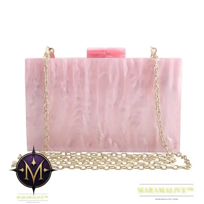 Women Handbags Marble Pattern Acrylic Bag Luxury Handbags Women Bags