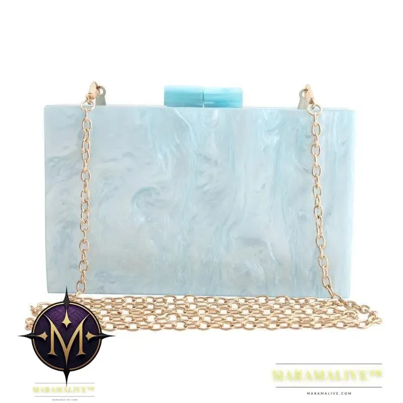 Women Handbags Marble Pattern Acrylic Bag Luxury Handbags Women Bags