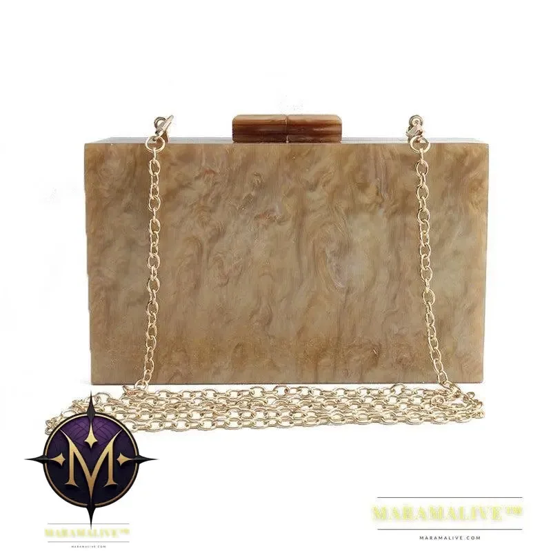 Women Handbags Marble Pattern Acrylic Bag Luxury Handbags Women Bags