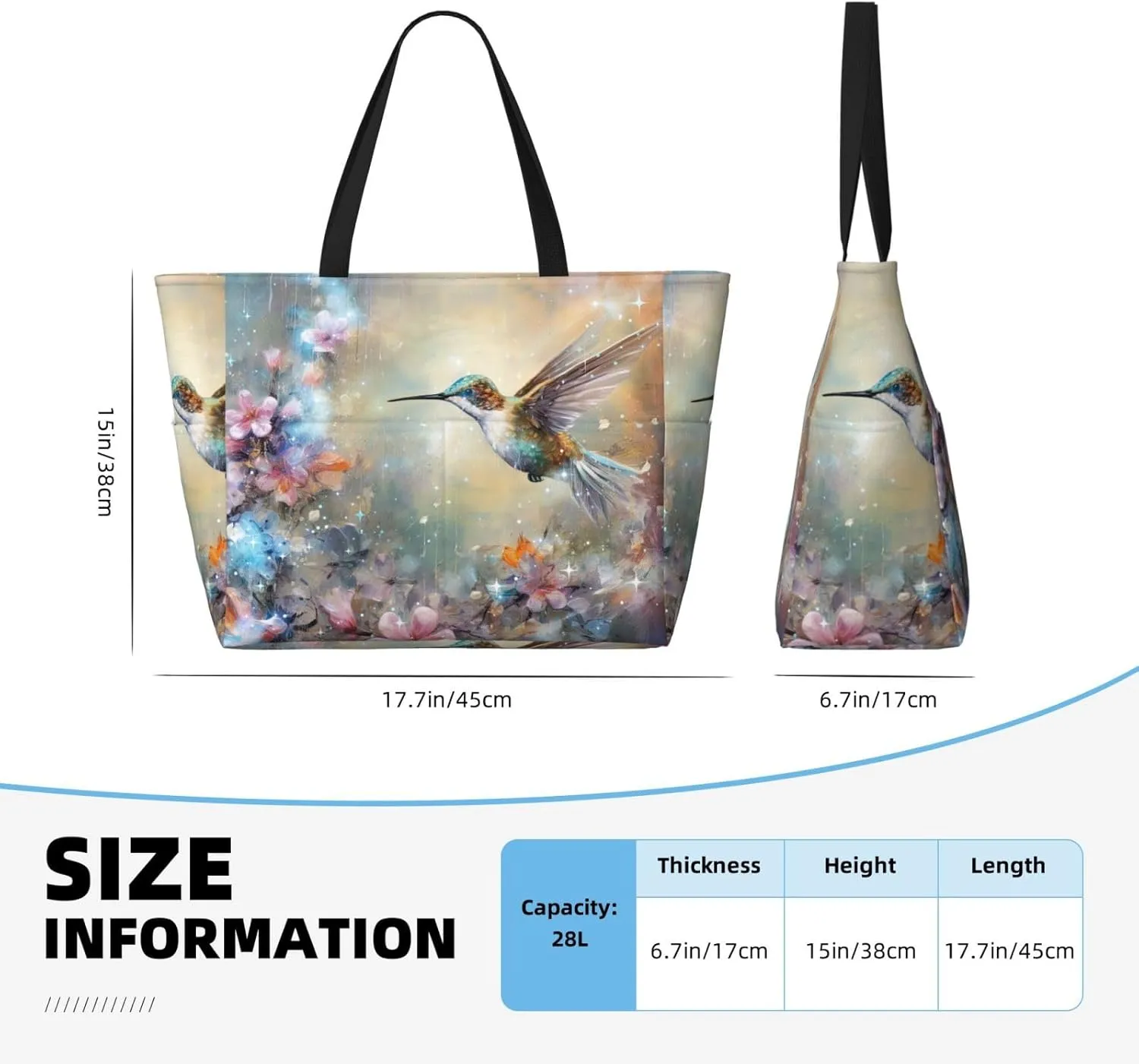 Women Large Beach Bag Travel Weekender Foldable Tote Bag for Pool Beach Vacation Gym