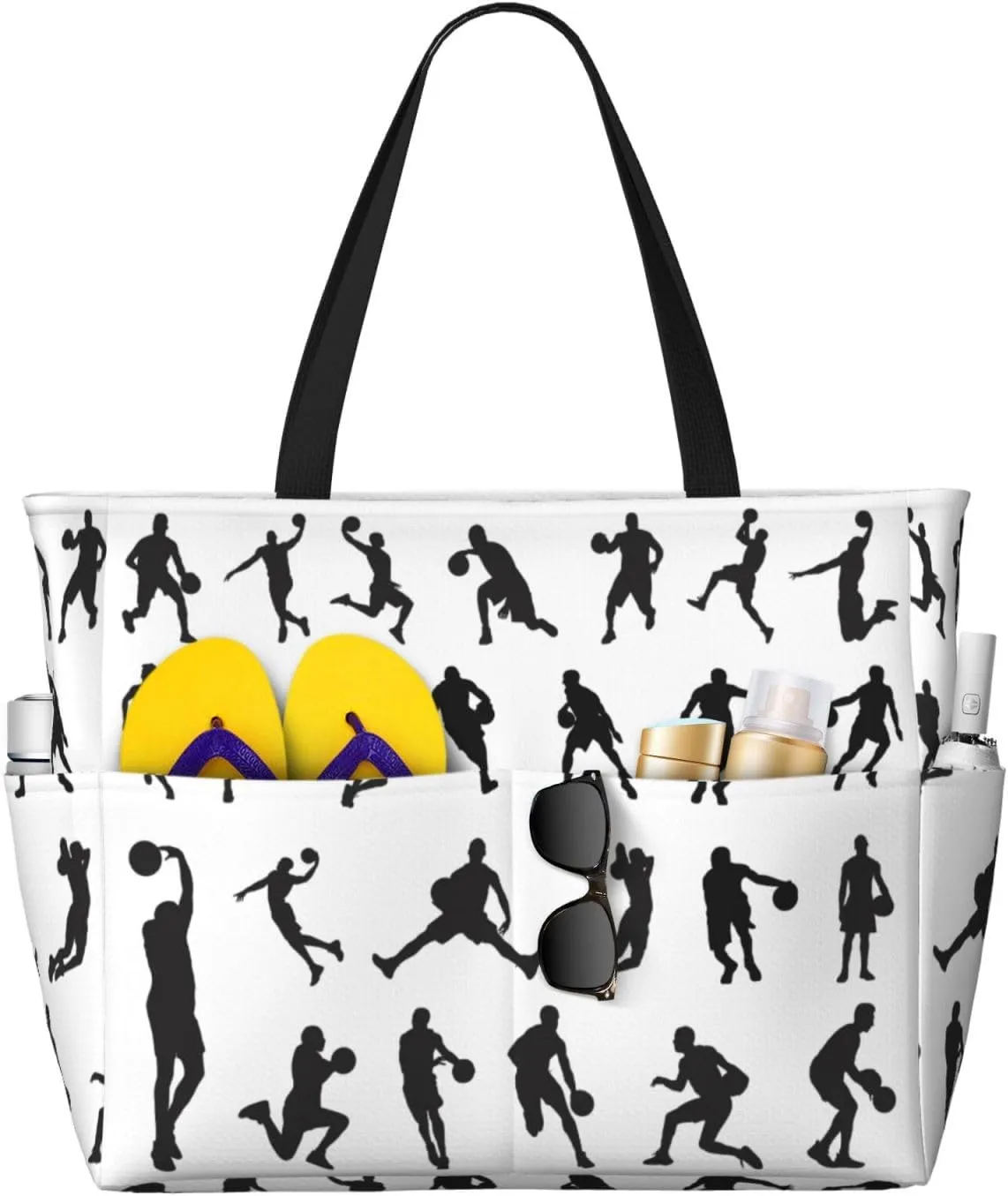 Women Large Beach Bag Travel Weekender Foldable Tote Bag for Pool Beach Vacation Gym