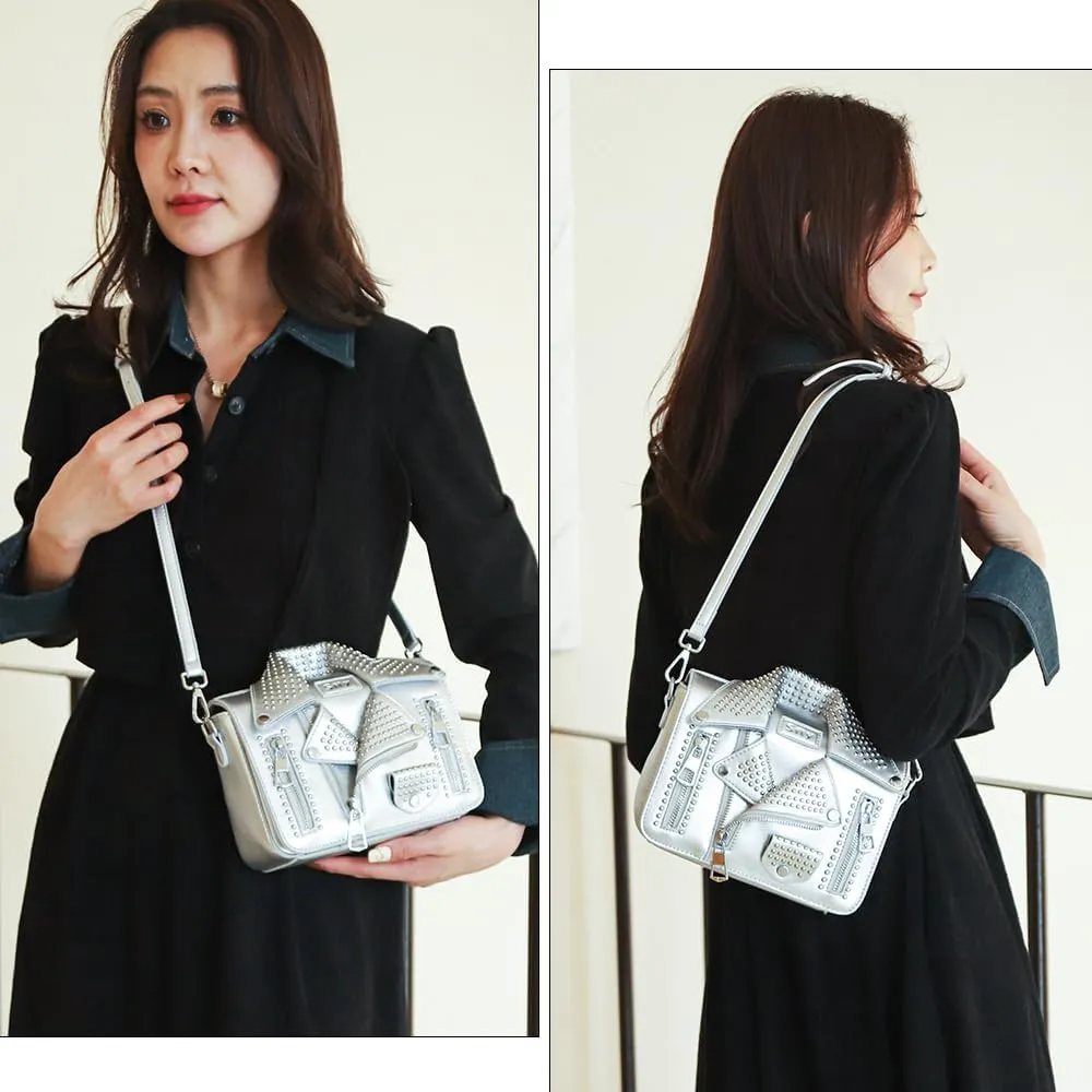Women Satchel Chain Strap Shoulder Bag Leather Crossbody Handbags Ladies Evening Clutch Purse Unique Cute Jacket Bag