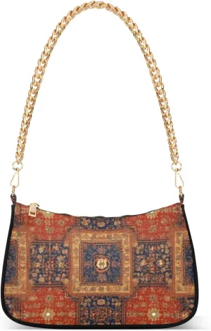 Women Shoulder Bag Retro Tribe Red Golden Pattern Lightweight Clutch Handbags Casual Tote Handbags
