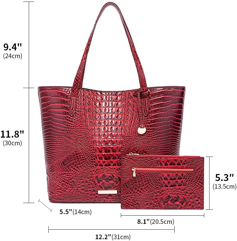 Women Tote Bag Crocodile Print Western Purses for Women Shoulder Hobo Top Handle Handbags for Shopping Travel