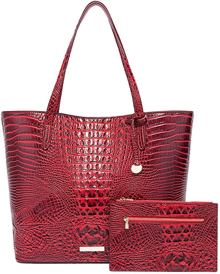 Women Tote Bag Crocodile Print Western Purses for Women Shoulder Hobo Top Handle Handbags for Shopping Travel