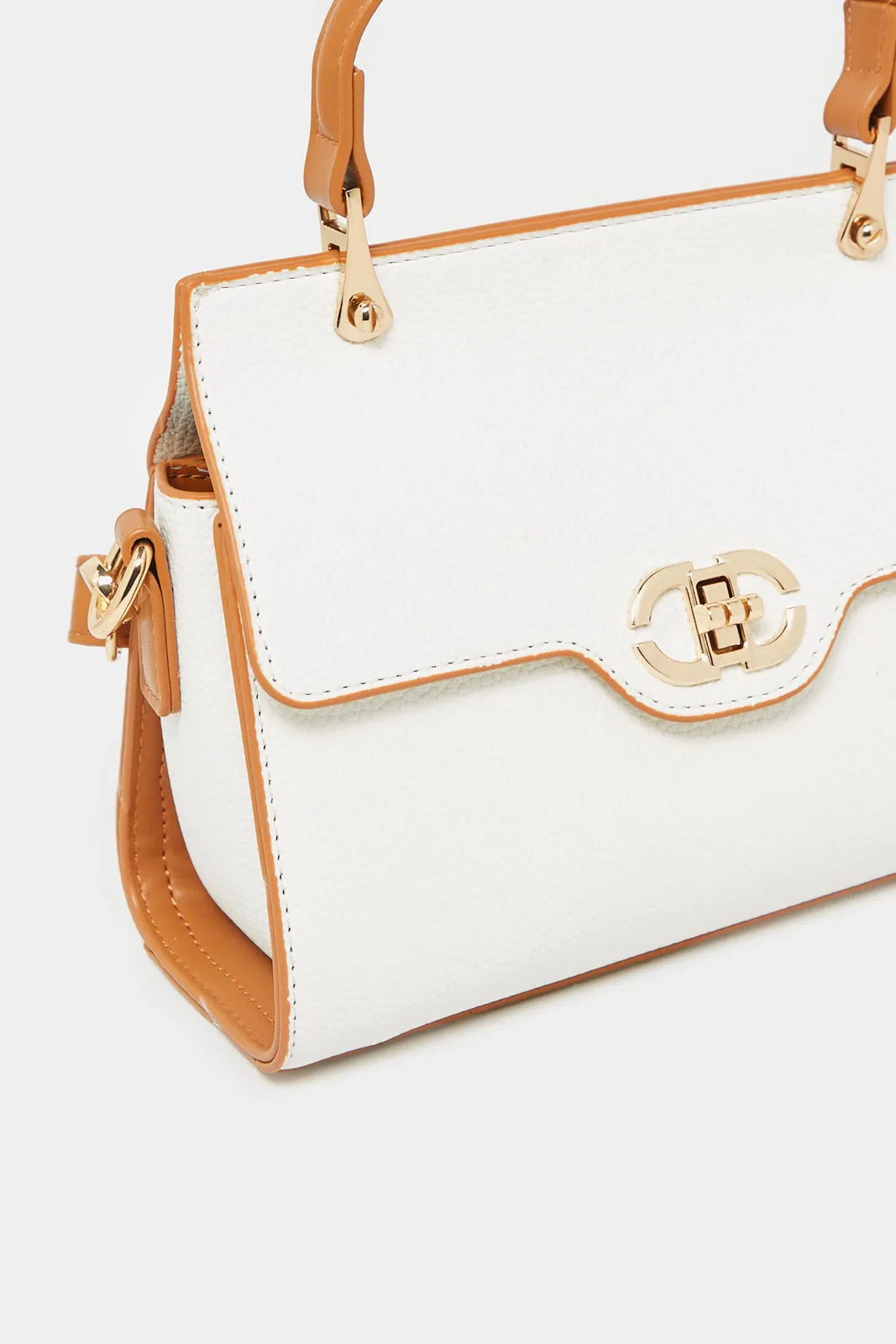 Women White Embellished Day Bag