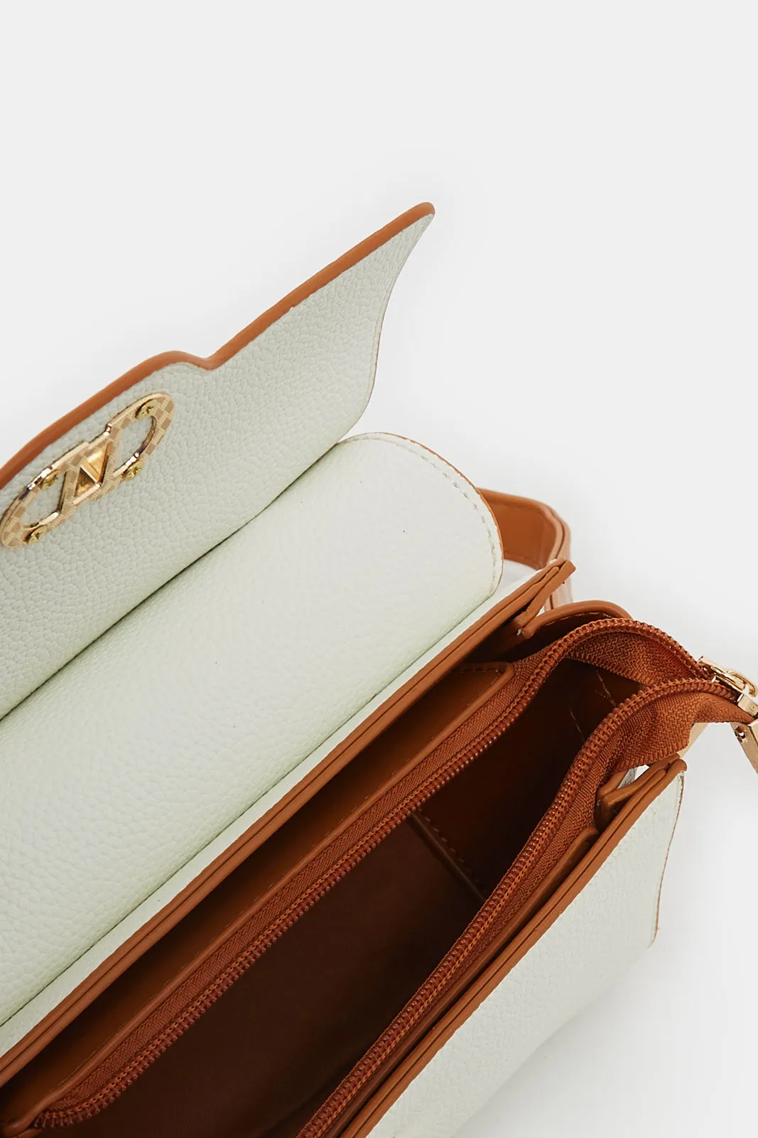 Women White Embellished Day Bag