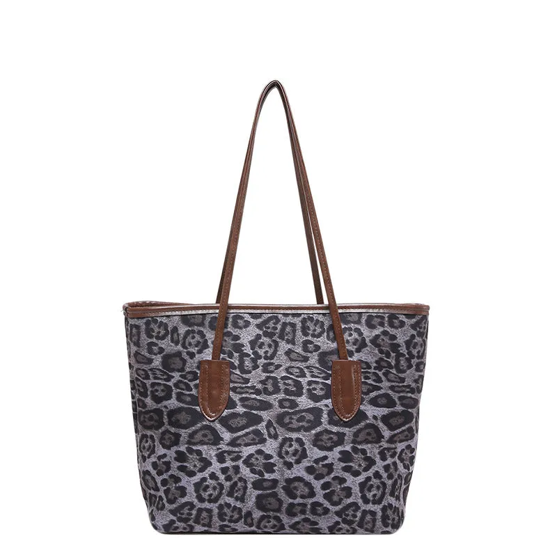 Women's Affordable Luxury Simple Leopard Print Portable Shoulder Bags