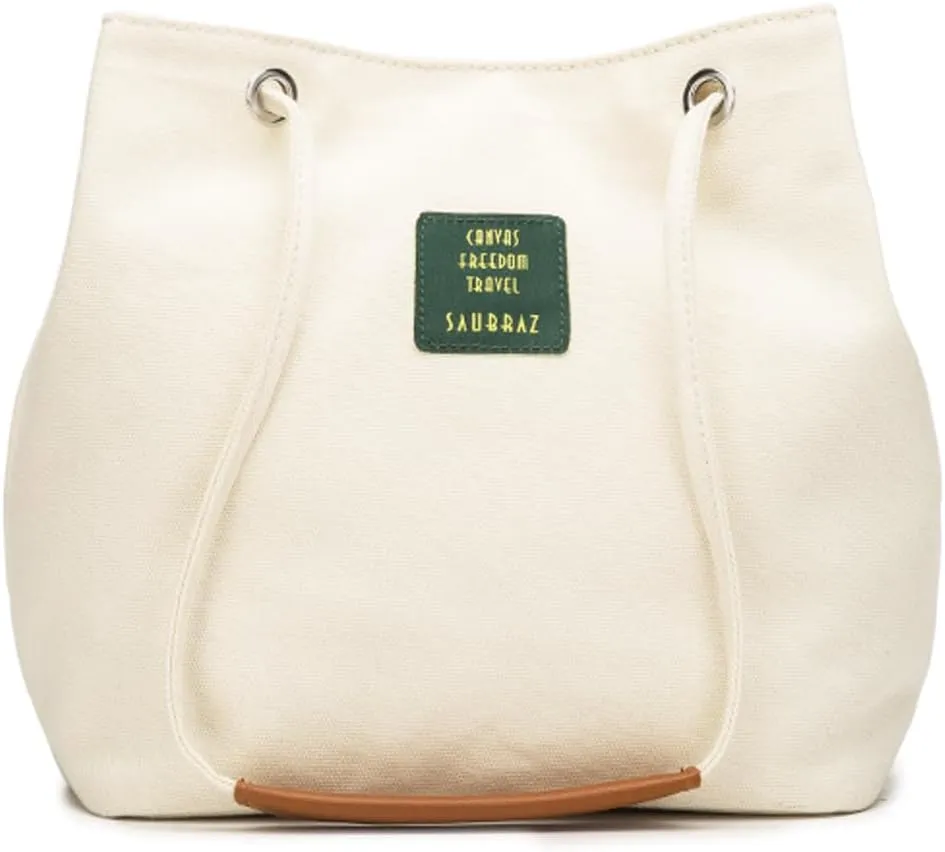 Women's Canvas Tote, Small Bucket Shoulder Crossbody Bag, Striped Beach Tote
