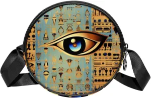 Women's Crossbody Handbags, Travel Purse, Cartoon Egypt Pattern and Eyes