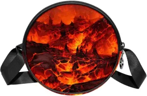 Women's Crossbody Handbags, Travel Purse, Volcano Pattern