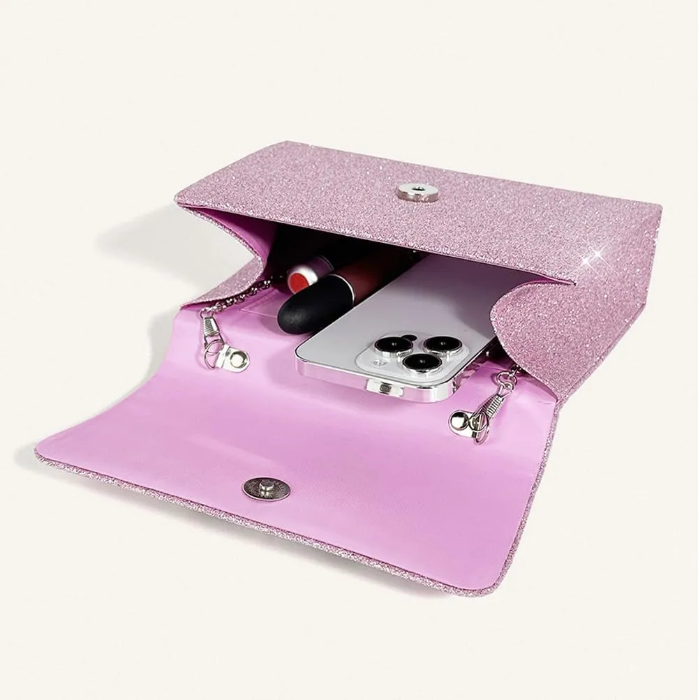 Womens Evening Bag Sparkly Bow Clutch Purse Wedding Party Purses Glitter Rhinestone Cocktail Prom Handbags