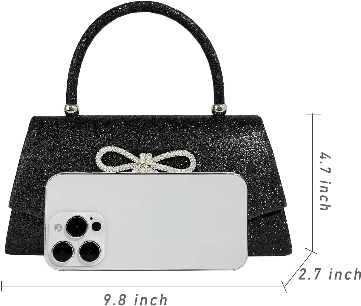 Womens Evening Bag Sparkly Bow Clutch Purse Wedding Party Purses Glitter Rhinestone Cocktail Prom Handbags