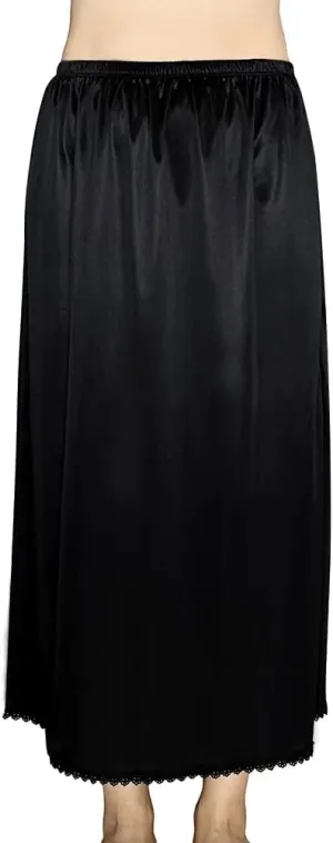 Women's Half Slips for Under Dresses Anti-static Elastic Waist Lace Plus Size Long Underskirt