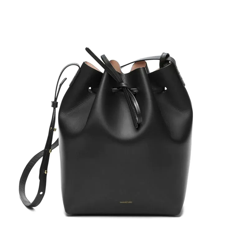 Women's Leather Bucket Bag Lady Genuine Leather Shoulder Bags, Leather Handbag, Free Shipping