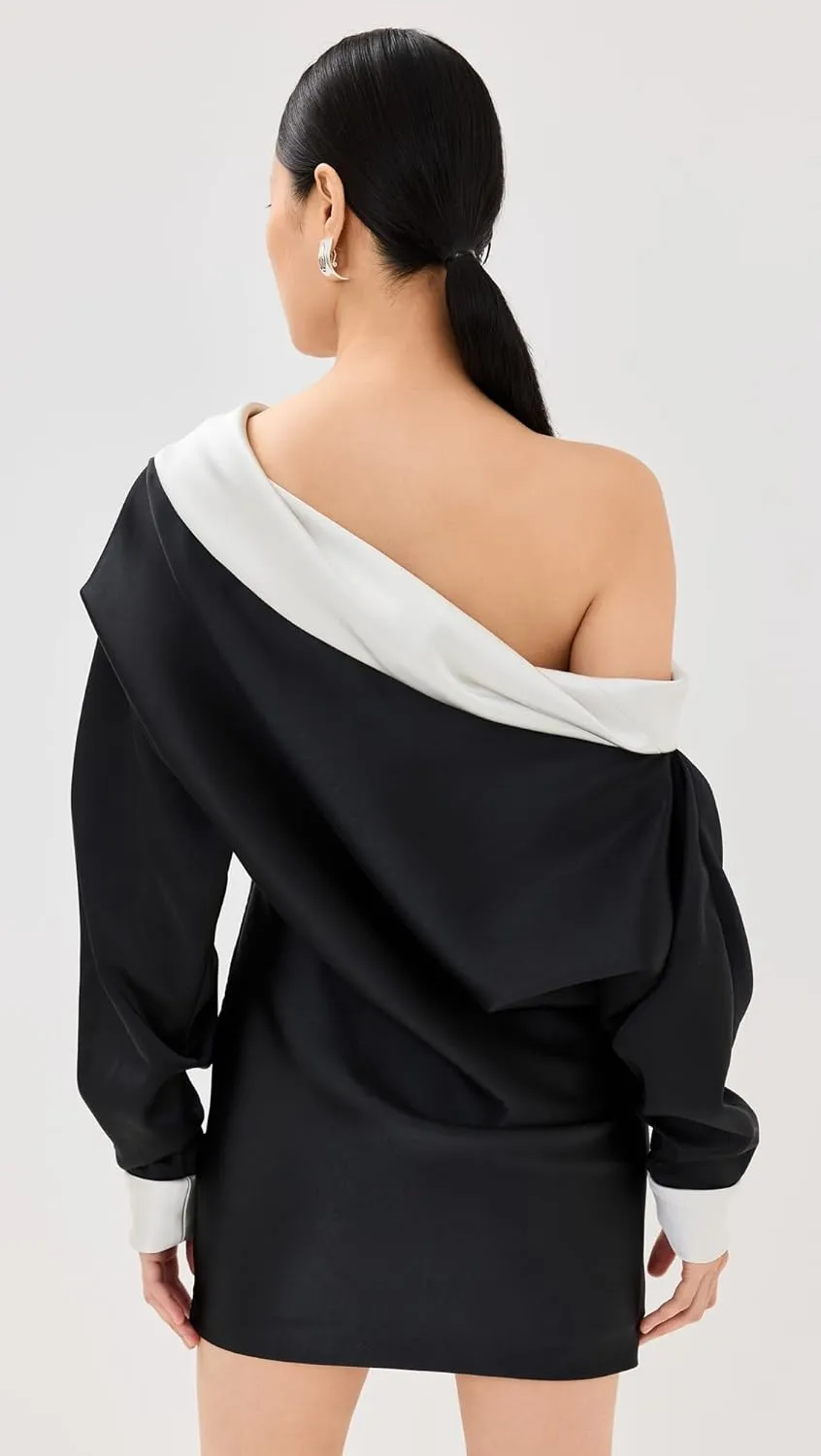 Women's Long Sleeve One Shoulder Mini Dress