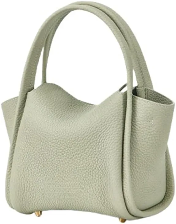 Womens Mini Cowhide Leather Bucket Bag Classic Shoulder Light Handbag Crossbody Fashion Wallet Slouchy High end Satchel
