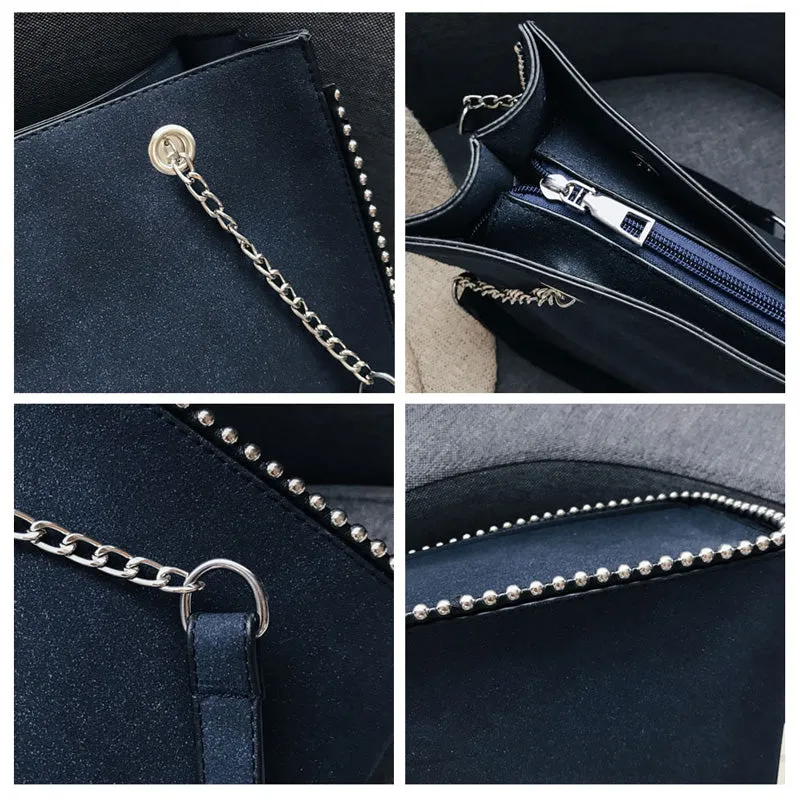 Women's Shoulder Bag Luxury Big Leather Rivet Casual Fashion Women's handbag High-end Hign Capacity Handbags 2019