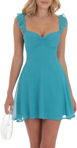 Womens Sleeveless Mini Dress Y2k Going Out Streetwear Casual Sleeveless Corset Ruffle Hem Lace Trim Short Dresses