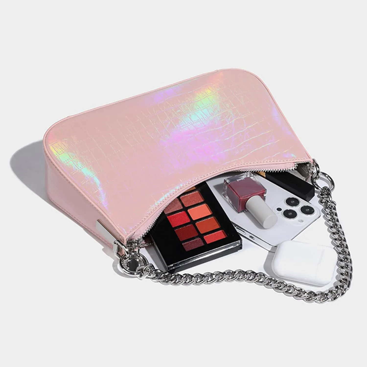 Women's Small Clutch Tote Handbags with Zipper Retro Classic Pattern Shoulder Bag Colorful Purse