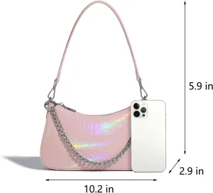 Women's Small Clutch Tote Handbags with Zipper Retro Classic Pattern Shoulder Bag Colorful Purse