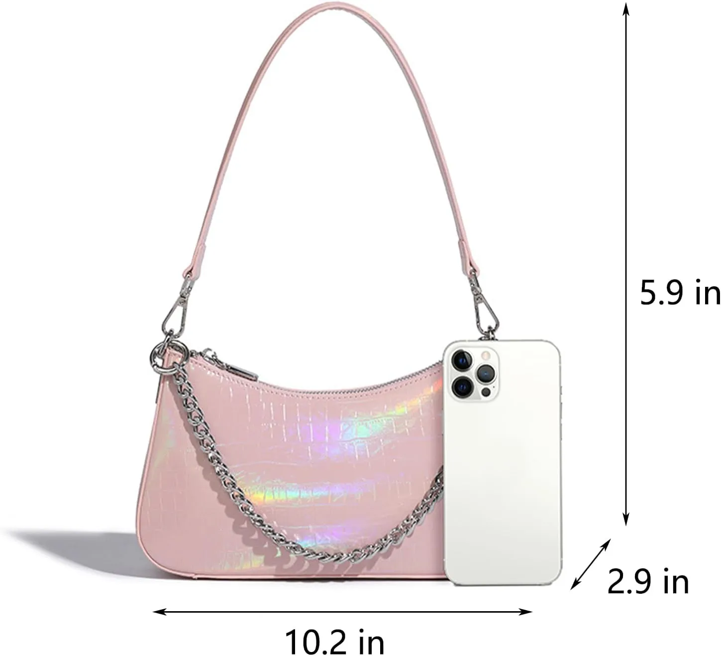 Women's Small Clutch Tote Handbags with Zipper Retro Classic Pattern Shoulder Bag Colorful Purse