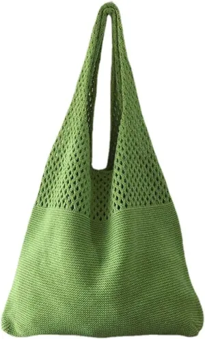 Wool Hollow Woven Shoulder Bag Womens Large Capacity Handbags Tote Travel Beach Bag Ladies Handle