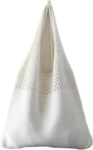 Wool Hollow Woven Shoulder Bag Womens Large Capacity Handbags Tote Travel Beach Bag Ladies Handle