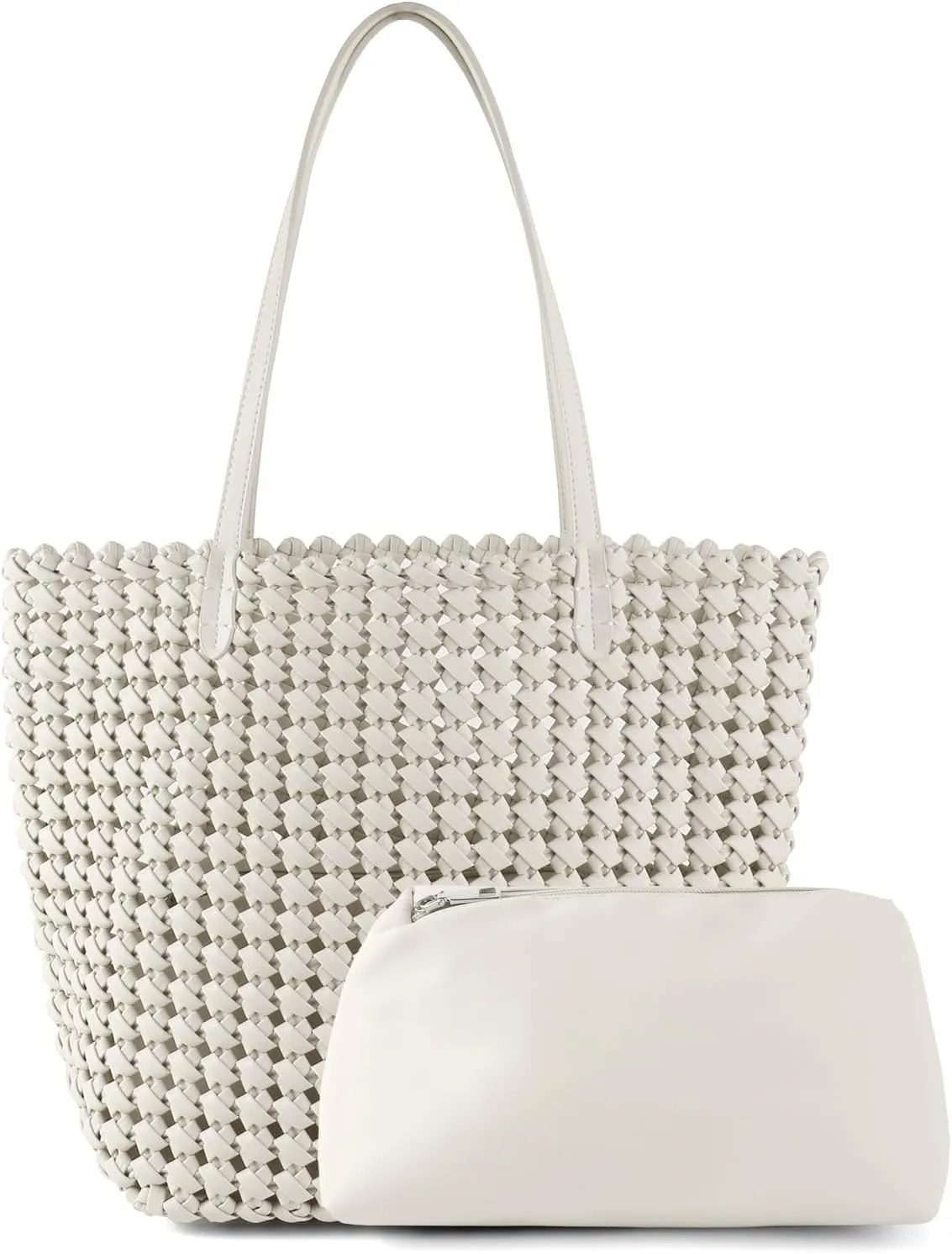 Woven Bag for Women Vegan Leather Tote Bag Large Summer Beach Travel Handbag and Clutch Retro Handmade Shoulder Bag