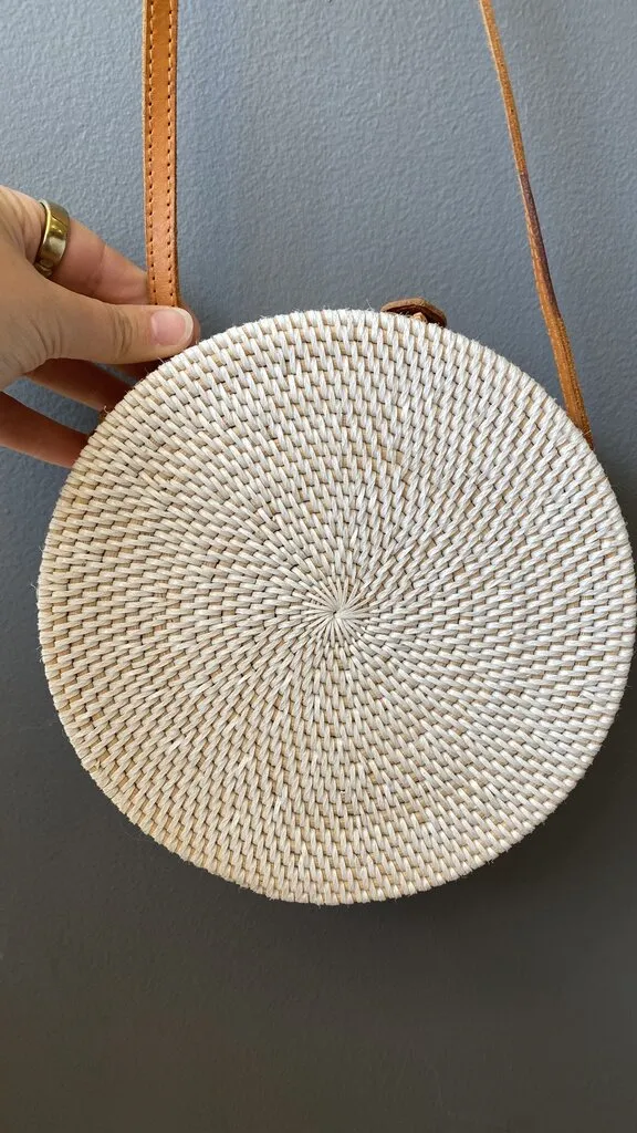 Woven Circle Crossbody Bag