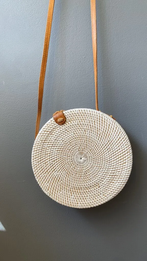 Woven Circle Crossbody Bag