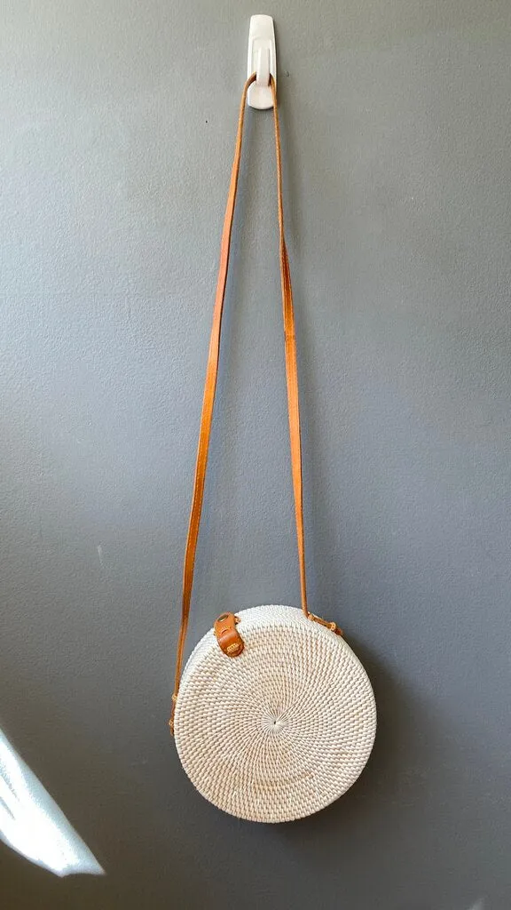 Woven Circle Crossbody Bag