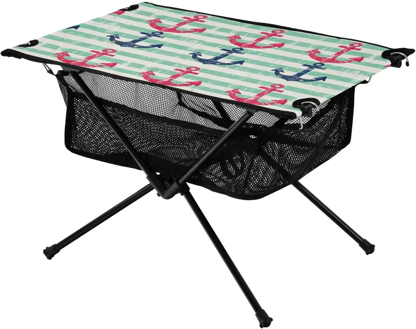 xigua Cartoon Ship Anchor Folding Camping Table,Portable Camp Table with Carry Bag Beach Table Folding Table for Picnic, Camp,Party,Travel98