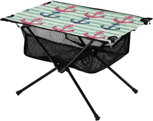 xigua Cartoon Ship Anchor Folding Camping Table,Portable Camp Table with Carry Bag Beach Table Folding Table for Picnic, Camp,Party,Travel98