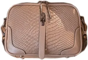 XXGJOALD-Women's Fashion Genuine Leather Handbags Crocodile Pattern Cross-Body Shoulder Bag Casual Messenger Bag (Black)