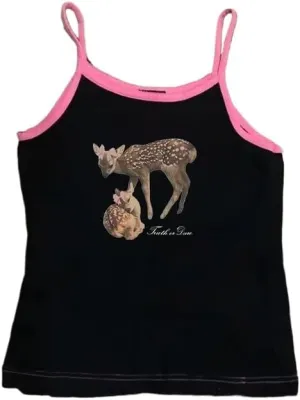 y2k Clothes Cute Cami Tops for Women Girls Aesthetic Crop Tops Coquette Cutecore Country Concert Tops Spaghetti Strap