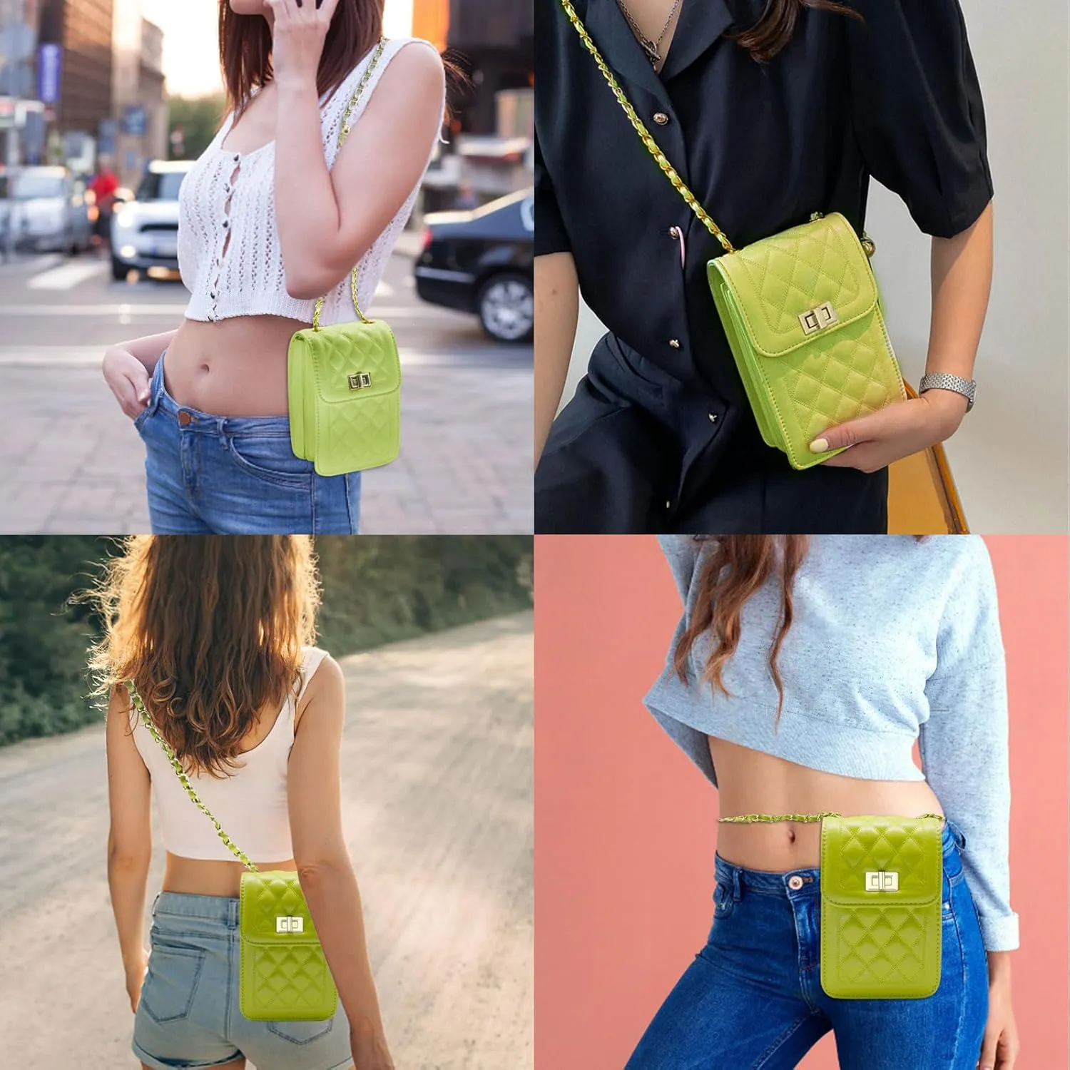 YAMEIZE Small Crossbody Cell Phone Purse - Women Shoulder Bags PU Leather Mini Wallet Bag with Adjustable Shoulder Strap