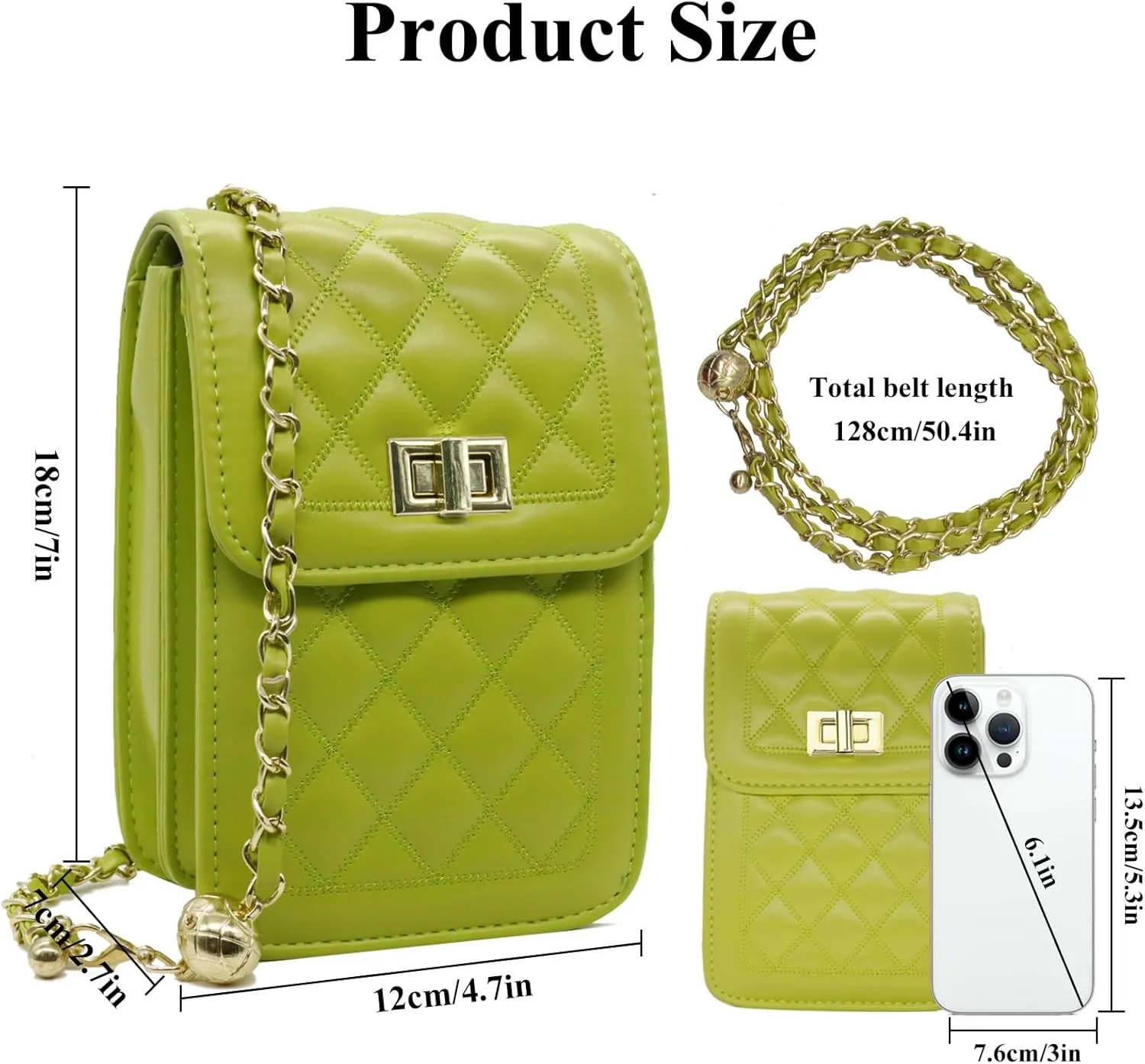 YAMEIZE Small Crossbody Cell Phone Purse - Women Shoulder Bags PU Leather Mini Wallet Bag with Adjustable Shoulder Strap