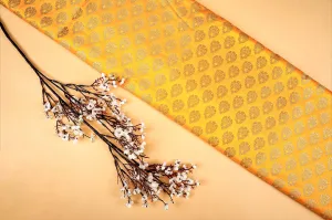 Yellow Banarasi Brocade with Beautiful Golden  Traditional Handloom