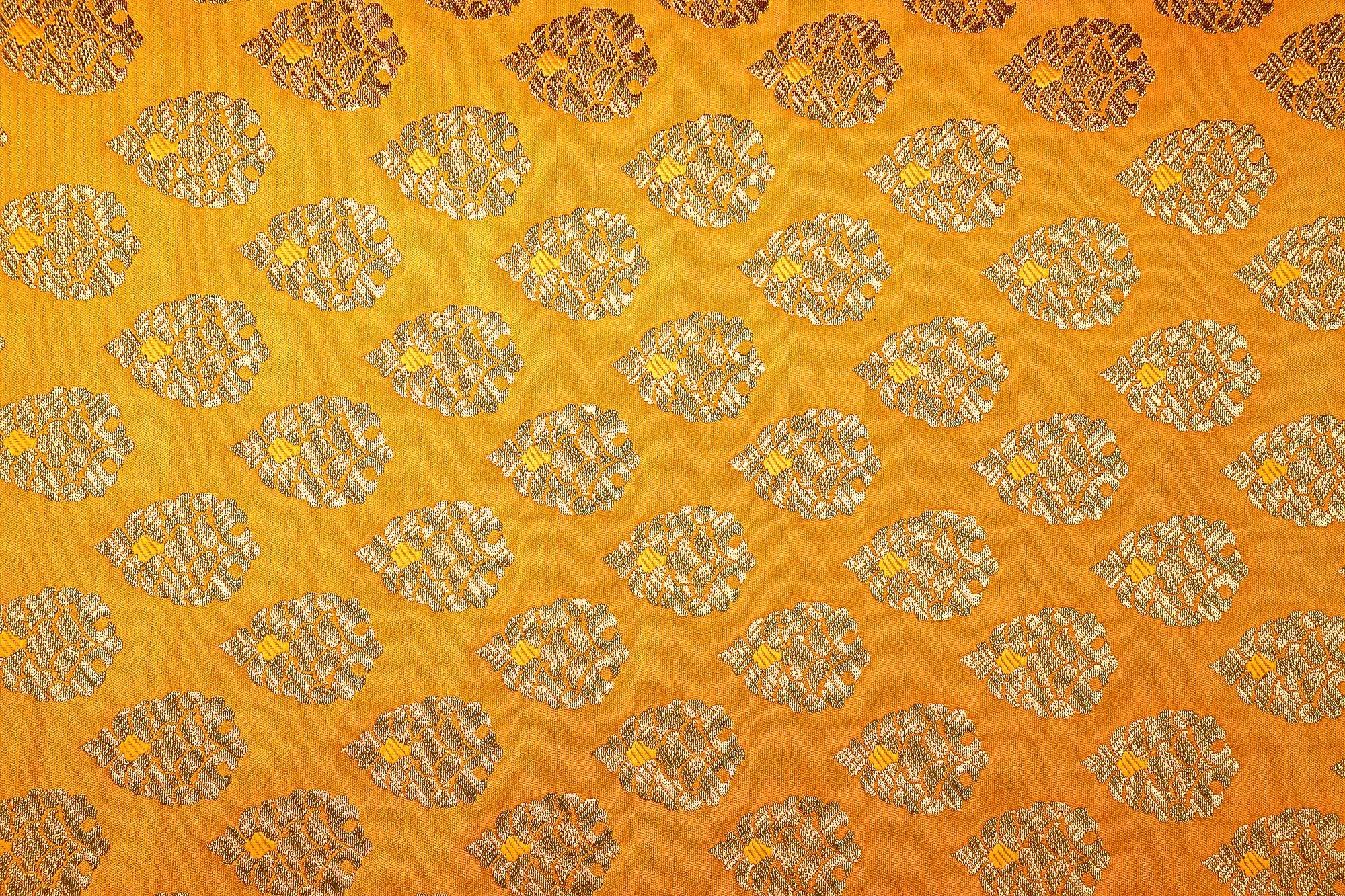 Yellow Banarasi Brocade with Beautiful Golden  Traditional Handloom