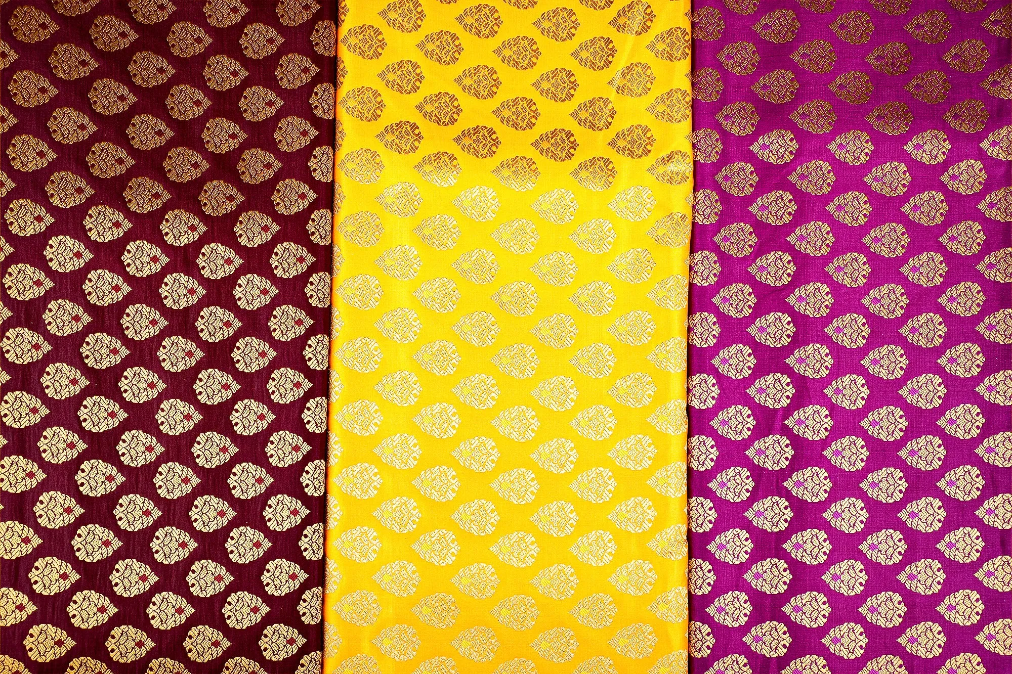 Yellow Banarasi Brocade with Beautiful Golden  Traditional Handloom