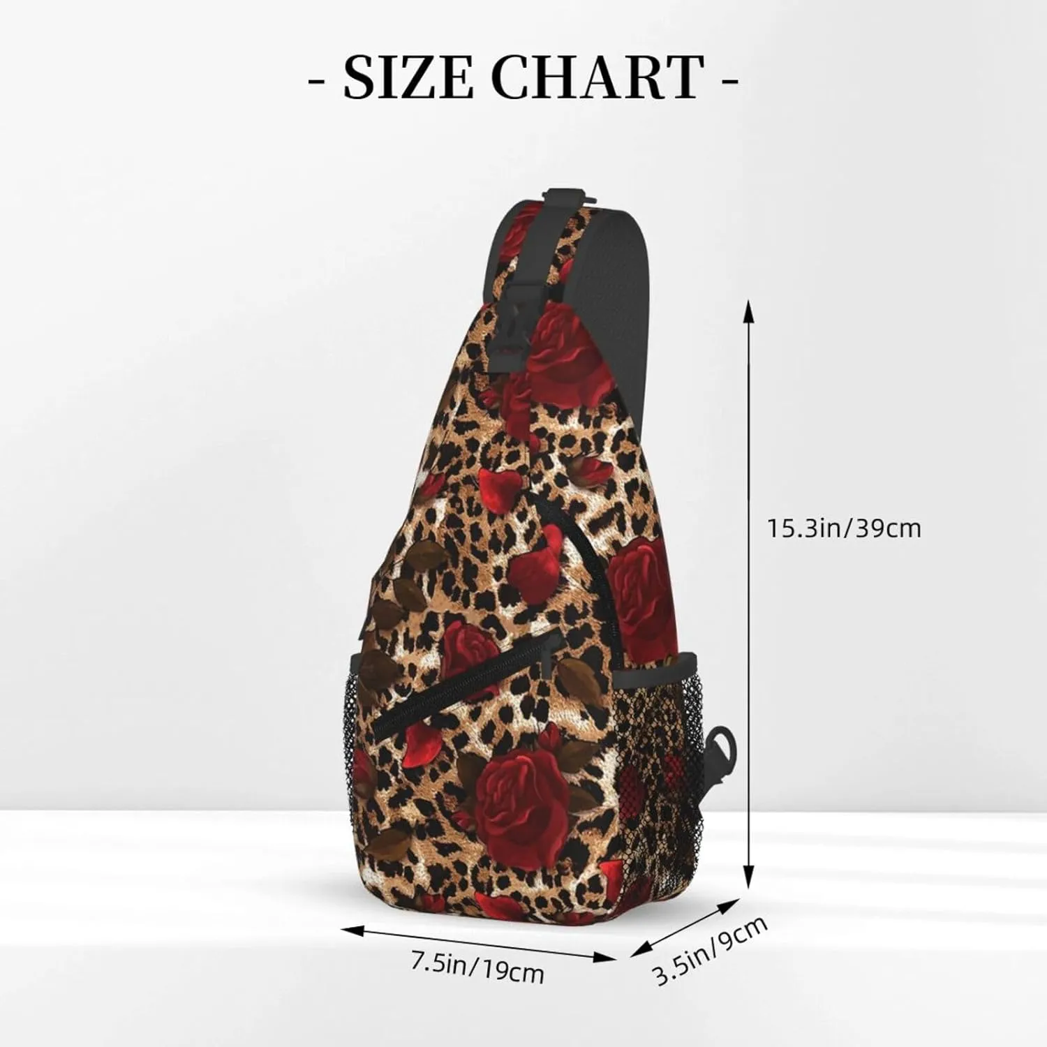 yellow sunflowers yellow with leopard print Sling Bag Crossbody Bag Casual Chest Bags Travel Shoulder Backpack