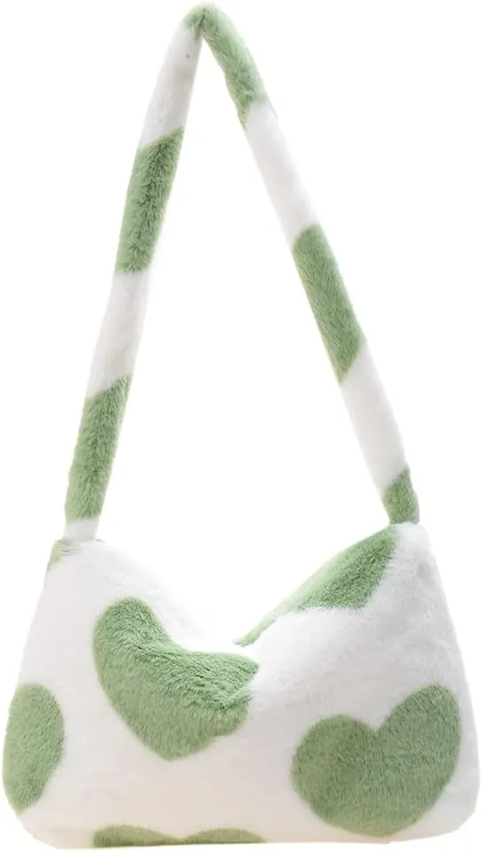 YFGBCX Plush Underarm Bag, Ladies Fluffy Shoulder Bag, Women Y2K Furry Purse Fluffy Tote for Autumn and Winter