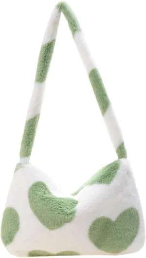 YFGBCX Plush Underarm Bag, Ladies Fluffy Shoulder Bag, Women Y2K Furry Purse Fluffy Tote for Autumn and Winter
