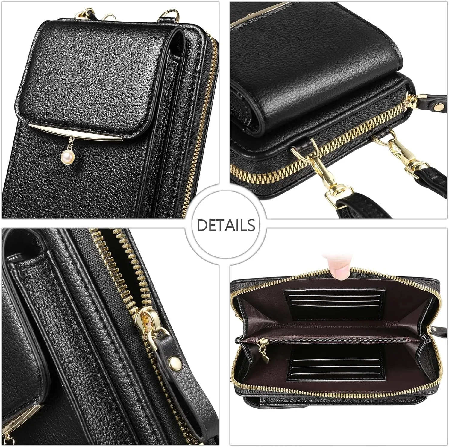 YICHEEY Small Crossbody Cell Phone Purse Bags for Women Mini Shoulder Handbag Wallet with Credit Card Slots