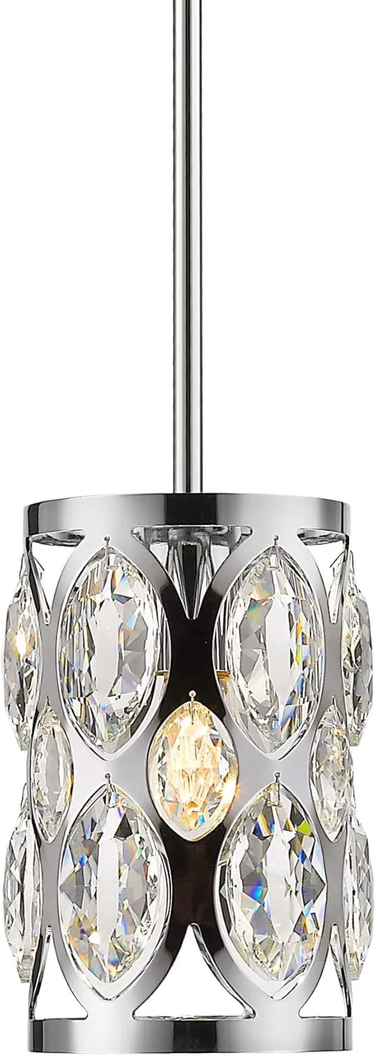 Z-Lite 1 Light Mini Pendant 6010MP-CH, Silver,9.00x6.50x6.50